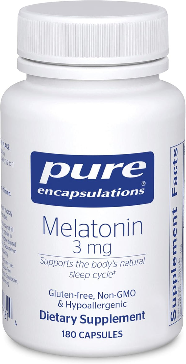 Pure Encapsulations Melatonin 3 Mg - Antioxidant Supplement to Support Natural Sleeping & Relief of Occasional Sleeplessness - for Natural Sleep