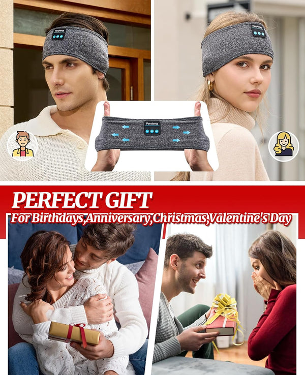 Perytong Sleep Headphones Wireless, Bluetooth Sports Headband Headphones with Ultra-Thin HD Stereo Speakers Perfect for