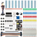 Basic Starter Kit for Arduino Project,Breadboard, Power Supply, Jumper Wires, Resistors, LED, Electronic Fun Kit Compatible with Arduino R3