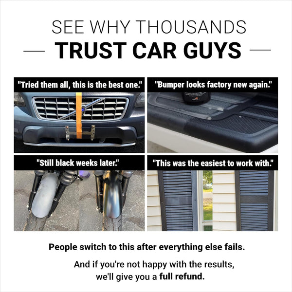 CAR GUYS Plastic Restorer | Bring Plastic, Rubber, and Vinyl Back to Life! | User Friendly Trim Restorer | Safe Auto Detailing Supplies | 8 Oz Kit