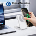 Wireless Charging Station with 20W USB C Adapter, 3 in 1 Magnetic Foldable Travel Charger Stand for Iphone 16 15 14 13 12 Series, Compatible with
