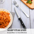 24 Pcs Silverware Set with Steak Knives Service for 4,Stainless Steel Flatware Set,Mirror Polished Cutlery Utensil Set,Home Kitchen Eating