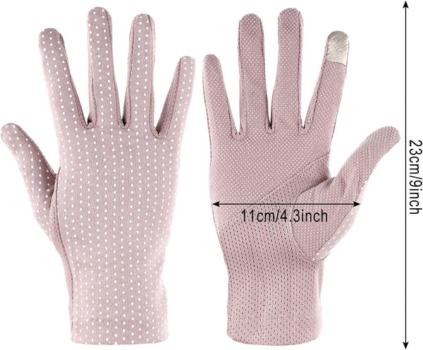 6 Pairs Women Summer UV Protection Gloves Touchscreen Driving Gloves Non-Slip Sun Protective Gloves