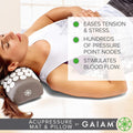 Gaiam Acupressure Mat and Pillow Set, Acupuncture Style Massage Mat & Pillow, Relief for Sciatic Nerve, Muscle Tension, Fibromyalgia, Neck,