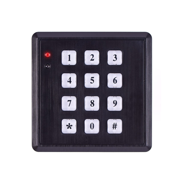 SABRE Fake Security Keypad with Green Light Up, Low Light Sensor, Red LED Flash, Weatherproof, Realistic Design - Black