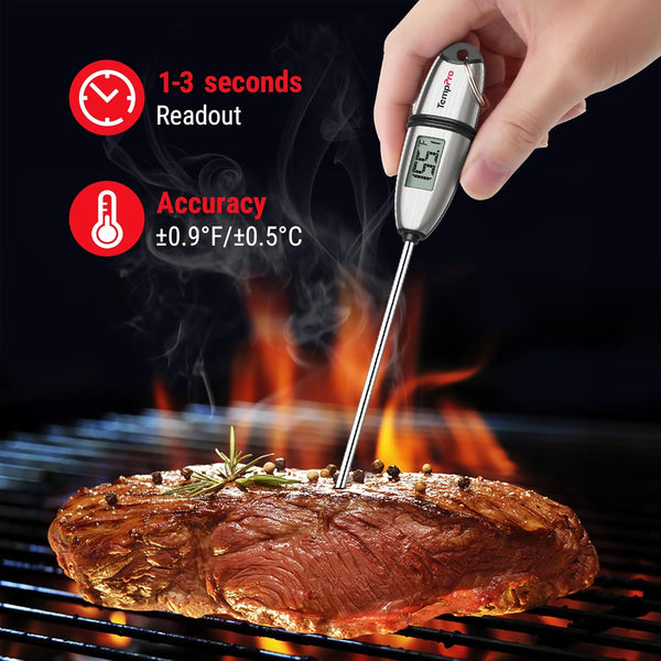 Thermopro TP02S Digital Food Thermometer for Cooking Bread Baking Sourdough Liquids, Meat Thermometer Digital with Super Long Probe for Grill