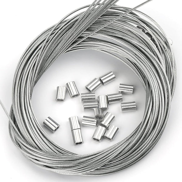 200 Pcs Aluminum Crimping Loop Sleeve 1/16", Cable Ferrule Wire Rope Sleeves Loop Sleeve (200 Pcs)