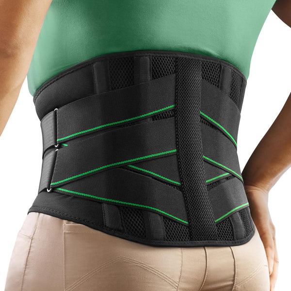 FREETOO Back Brace for Men Lower Back Pain with 7 Metal Stays, for Sciatica, Herniated Disc, Scoliosis and More Pain Relief! Breathable Back