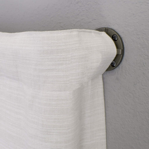 Decopolitan Industrial Wrap around Telescoping Curtain Rod Set, 72-144", Bronze