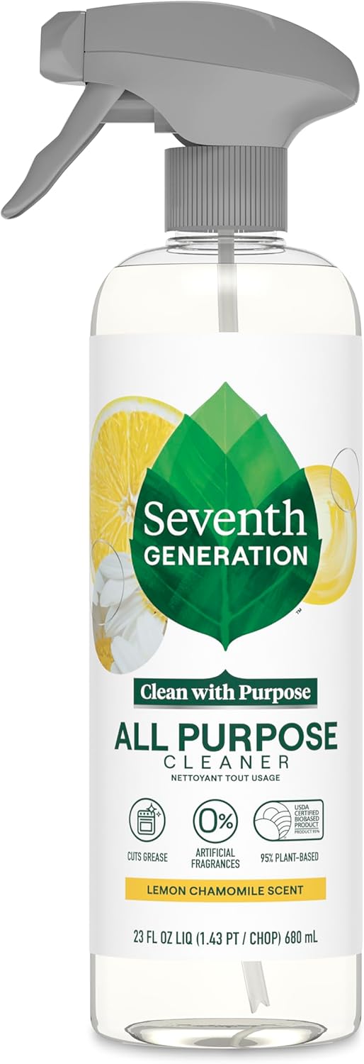 Seventh Generation All Purpose Cleaning Spray Lemon Chamomile Scent Surface Cleaner Cuts Grease 23 Oz