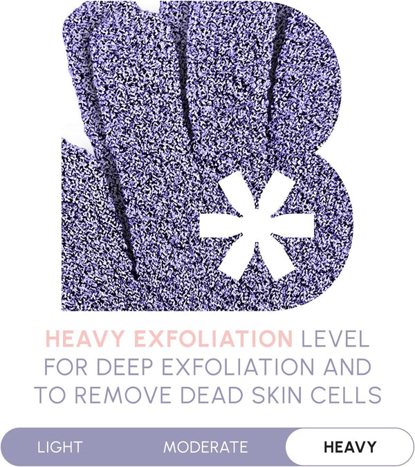 Brooklyn Botany Exfoliating Gloves for Bath and Shower â Heavy Duty Exfoliating Body Scrubber for Massage and Dead Skin Remover for Body â 2 Pairs
