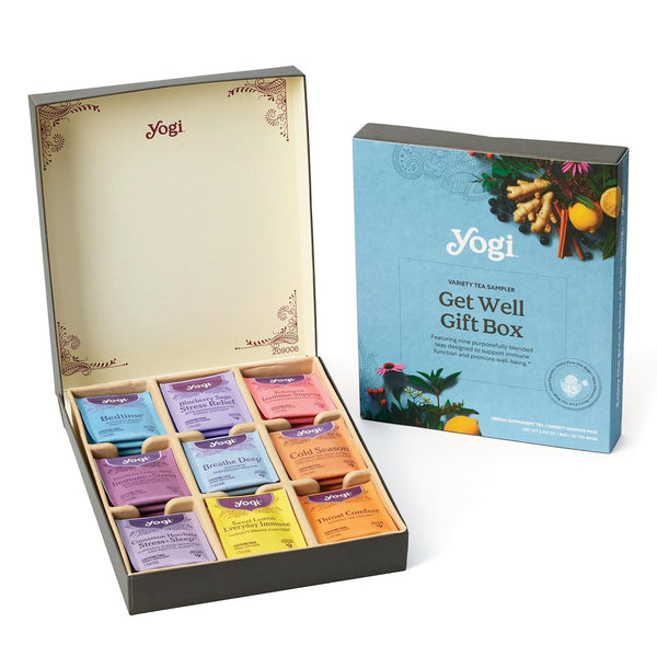 Organic Sampler Gift Box-5 Tea Bags per Flavor (45 Tea Bags)-Delicious Wellness Immunity Teas-9 Herbal Teas-Caffeine-Free Tea Variety Pack-Tea