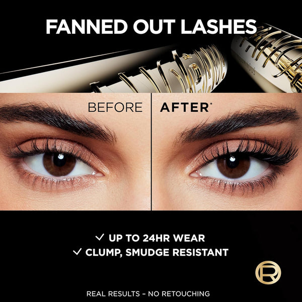 L'Oreal Paris Voluminous Panorama Mascara, Volumizing and Lengthening Mascara, Washable Longwear and Smudge Resistant Make Up, Blackest Black,