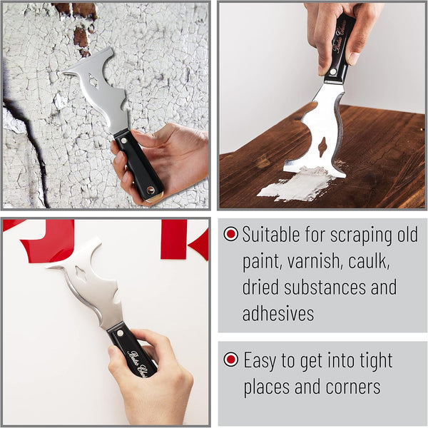 Bates- Paint Scraper, 10 in 1 Painters Tool, Paint Scrapers for Wood, Painters Tool, Painters Knife, Paint Scraper for Painting, Putty Knife,