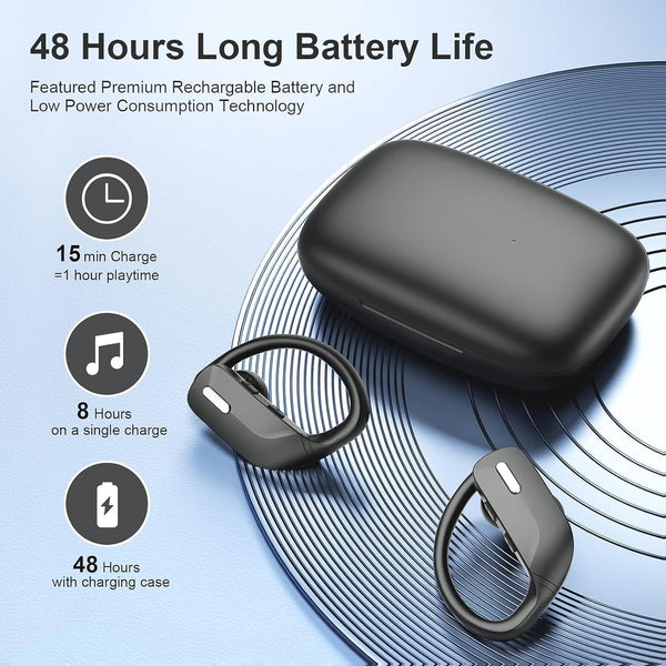 T16 Wireless Earbuds, Bluetooth Bluetooth Headphones 48Hrs Long Battery Life with LED Power Display In-Ear Earhooks Headphone Stereo Wireless