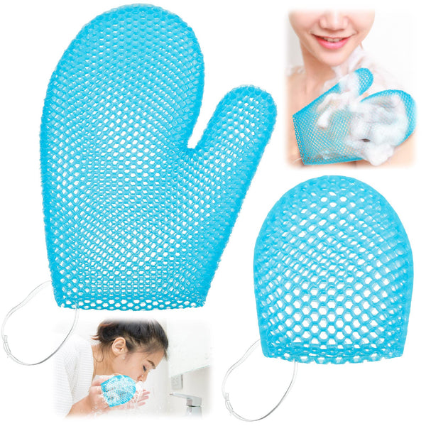 Karenhi 2 Pcs Honeycomb Exfoliating Glove Set Exfoliating Bath Mitt Honeycomb Face and Body Scrubber Shower Mitt for Cleaning Body Shower Face