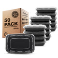 Freshware Meal Prep Containers [50 Pack] 1 Compartment Food Storage Containers with Lids, Bento Box, BPA Free, Stackable,