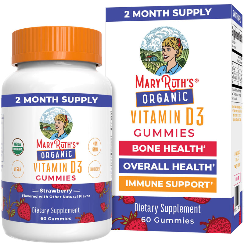 Maryruth'S Organic Vitamin D3 Gummies | 1000 IU | USDA Organic | Immune Support| Bone Health | Muscle Function | for Adults & Kids Ages 2+ | Vegan