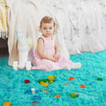 Ompaa Soft Fluffy Area Rug for Living Room Bedroom, 4X6 Teal Blue Plush Shag Rugs, Fuzzy Shaggy Accent Carpets for Kids Girls Rooms, Modern