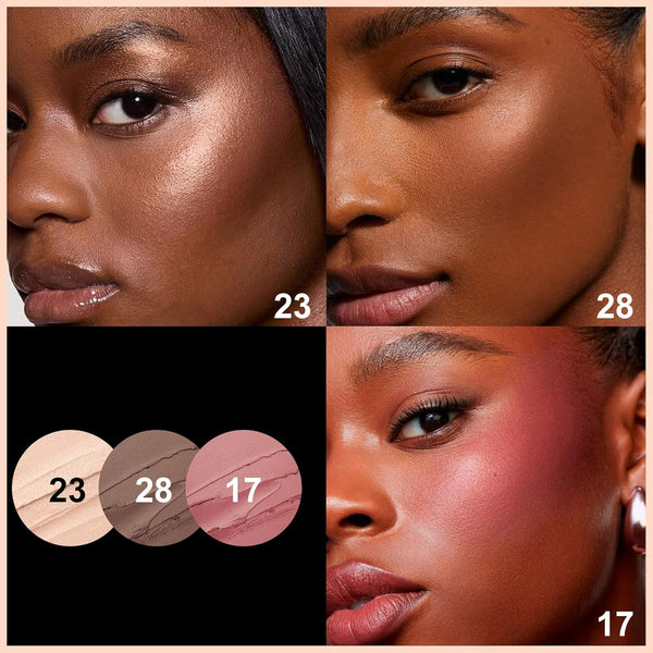 FOCALLURE 3 Pcs Cream Contour Sticks,Shades with Highlighter & Bronzer & Blush,Non-Greasy Long-Wear Face Contouring Pen,Easy to Sculpt the Face