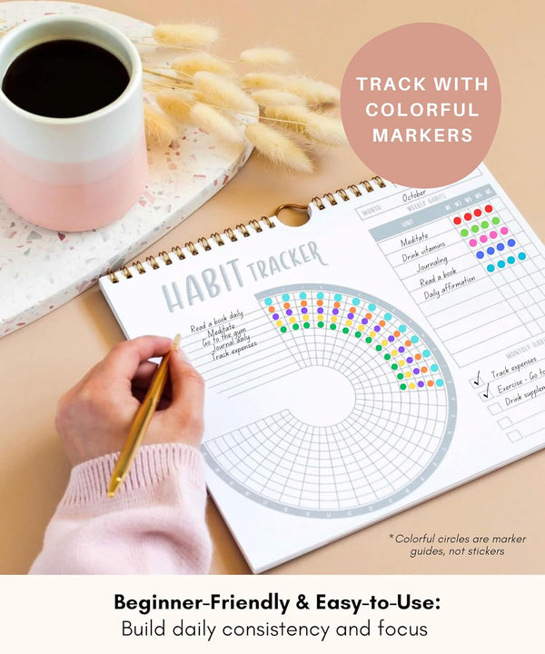 Lamare Habit Tracker Calendar â Premium Daily Habit Tracker Journal and Goal Board, Workout Motivation & Productivity Tool