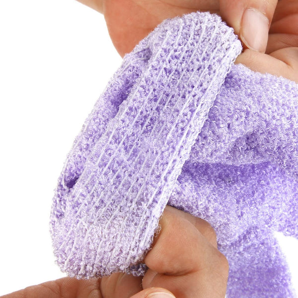Exfoliating Shower Bath Glovesã4 Pairã Double Side Durable Nylon Shower Gloves Body Scrub Exfoliator & Bathing Accessories for Men,Women & Kids
