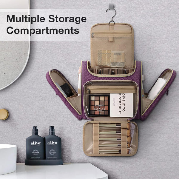 BAGSMART Toiletry Bag, Travel Toiletry Bag for Women, Water-Resistant Cosmetic Makeup Bag, Large Capacity Travel Organizer Door Room Essentials