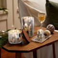 Thymes Frasier Fir Candles - Statement Collection - Silver with Pine Needle Design - Scented Candles for Home Decor - Notes of Siberian Fir