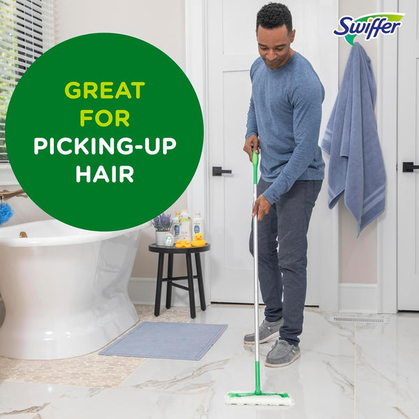 Swiffer Sweep + Mop, Dry Pads Refill, Floor Cleaner for Dirt, Dust, Hair, Cleaning Cloths for Mopping Home, Bathroom, Kitchen, Dust Mop, Floor