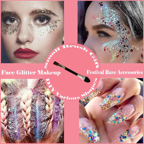 Body Glitter Face Glitter Gel: Singer Concerts Disco Festival Rave Accessories Face Glitter Makeup 150Ml Chunky Sequins Mermaid Face Body Hair