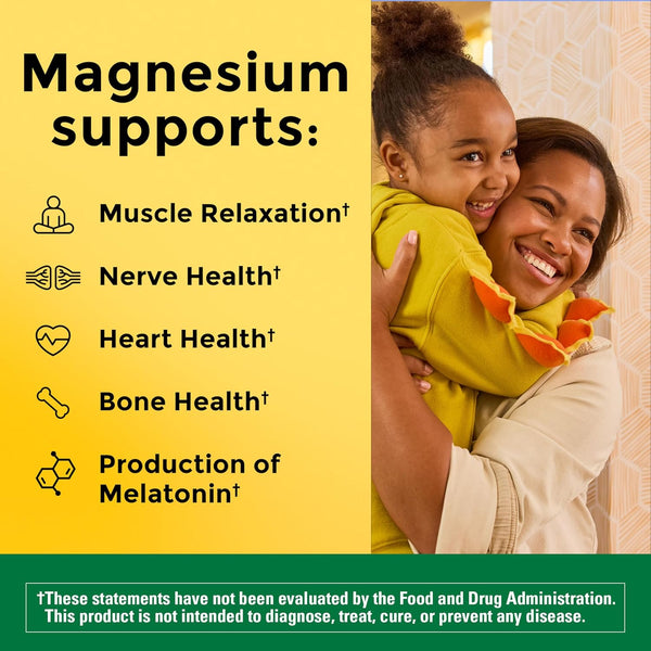 Nature Made High Absorption Magnesium Glycinate Gummies 100 Mg per Serving, Muscle, Nerve, Bone and Heart Support, Magnesium Supplement, 40