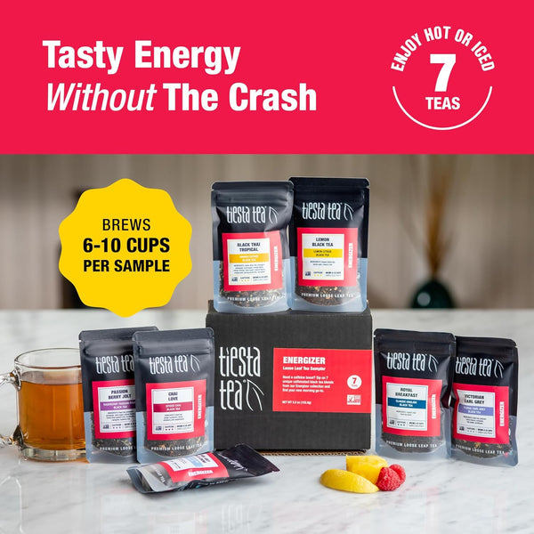 Tiesta Tea - Black Sampler Dry Flight Set | Loose Leaf | High Caffeine | Makes Hot & Iced | Assorted Tea Sets with Herbal, Chai, Fruit Black Teas