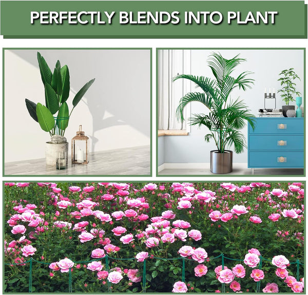 Joyhalo 12 Pack Plant Support Stakes, 16 Inch Plant Stakes for Outdoor Plants, Peony Cages and Supports, Peony Cage with 15 Pcs Twist Ties, Flower