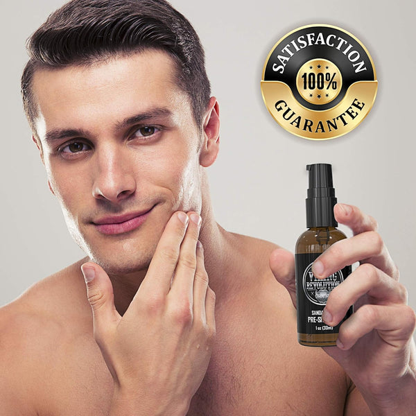 Viking Revolution Sandalwood Pre-Shave Oil for Men - Smooth, Irritation-Free Shave, 1 Fl Oz - All Skin Types