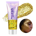 Go Ho Gold Face Body Glitter,Mardi Gras Glitter Makeup Gold Face Paint,Holographic Chunky Sequins Glitters for Eye Lip Hair Nails,Festival Rave