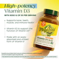 Megafood Vitamin D3 5000 IU (125 Mcg) - Vegetarian Supplements with Vitamin D3 K2 - Supports Bones, Teeth, Muscles & Immune Health - Certified