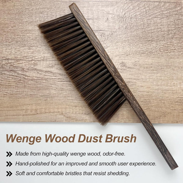 Wood Dusting Brush, Handheld Soft Bristle Cleaning Broom for Furniture, Car, Couch, Bed, Clothes, and More