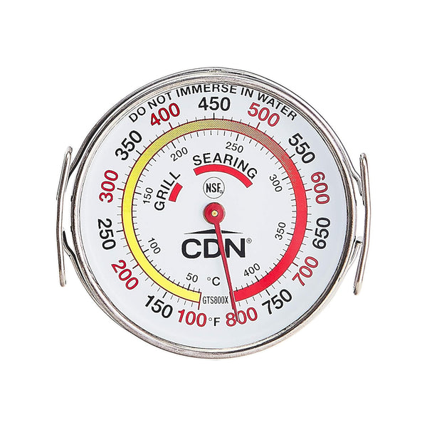 CDN Grill Surface Thermometer | ProaccurateÂ®, Temperature Zones, High Heat, Color-Coded Scale - Laboratory Glass Lens - Perfect for Grill, BBQ,