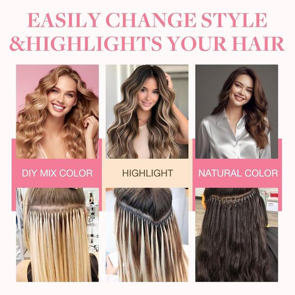 GOO GOO U Tip Hair Extensions - Real Human Hair, 14Inch 50G 50S, Hot Fusion, Invisible Remy, 60A Platinum Blonde