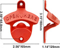 Red Bottle Opener Wall Mounted Rustproof Metal Mountable Beer Soda Top Opener for Home Bar Kitchen (Pack of 3)