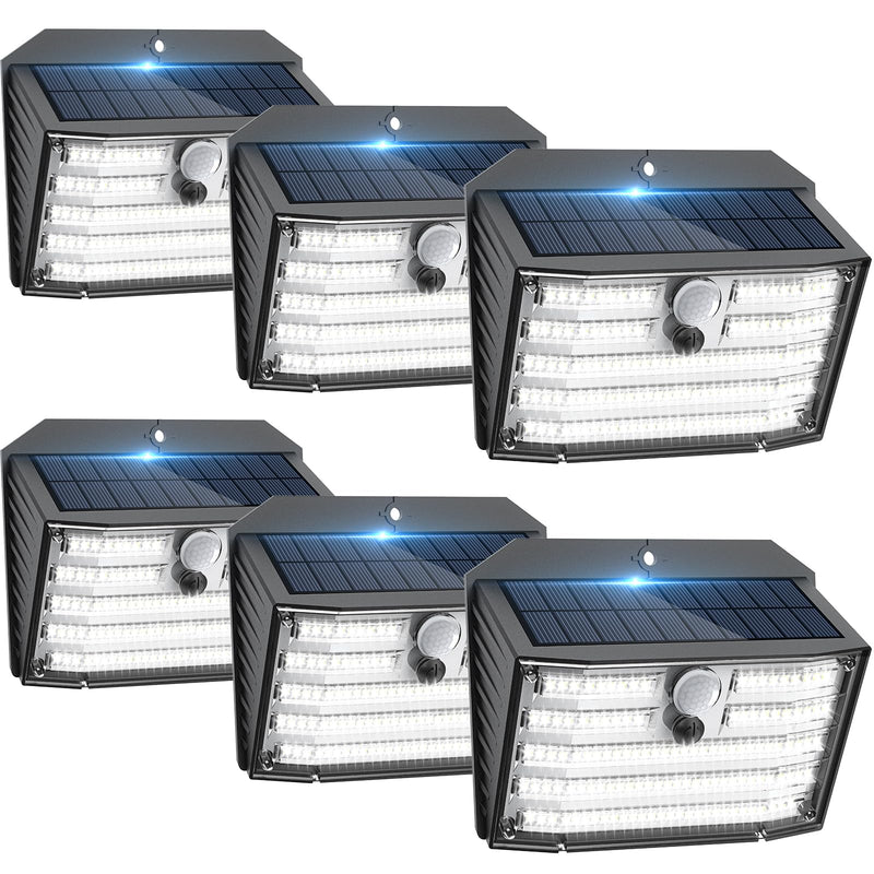 [6 Packs] Solar Motion Lights Outdoor, Ultra Bright Solar Fence Lights with Motion Sensor, IP65 Waterproof Security Lights 3 Modes, 270Â° Lighting