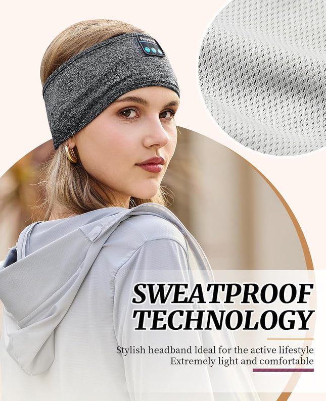 Perytong Sleep Headphones Wireless, Bluetooth Sports Headband Headphones with Ultra-Thin HD Stereo Speakers Perfect for