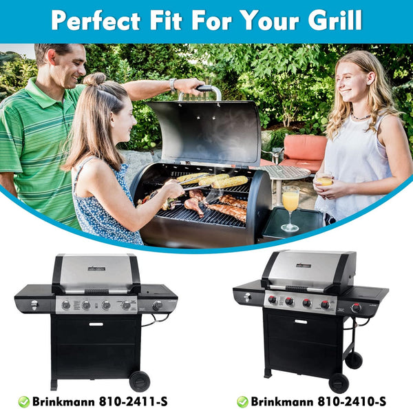 Grill Replacement Parts for Brinkman Brinkmann 810-2410-S 810-2411-S, Stainless Steel Burner Tubes, Heat Plate Shields and Carryover Crossover