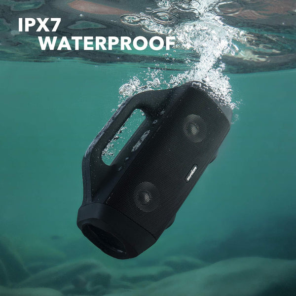 Soundcore Anker Motion Boom Waterproof Bluetooth Speaker with Titanium Drivers, Bassup Technology, IPX7, 24H Playtime, App, Built-In Handle,