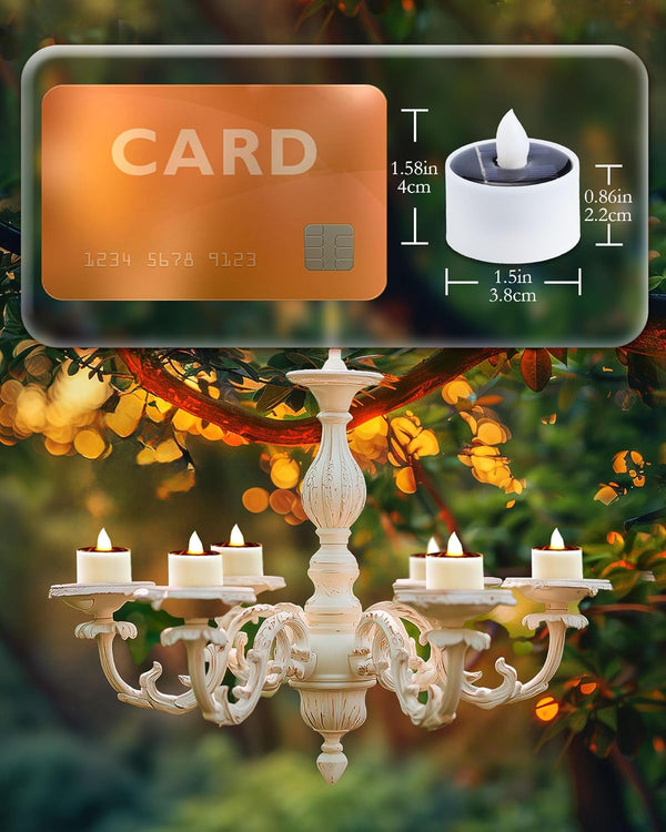 Homemory Solar Tea Lights Outdoor Waterproof, Dusk to Dawn Outdoor Lighting, Reusable LED Tea Light Candles for Lantern Garden Camping and Home