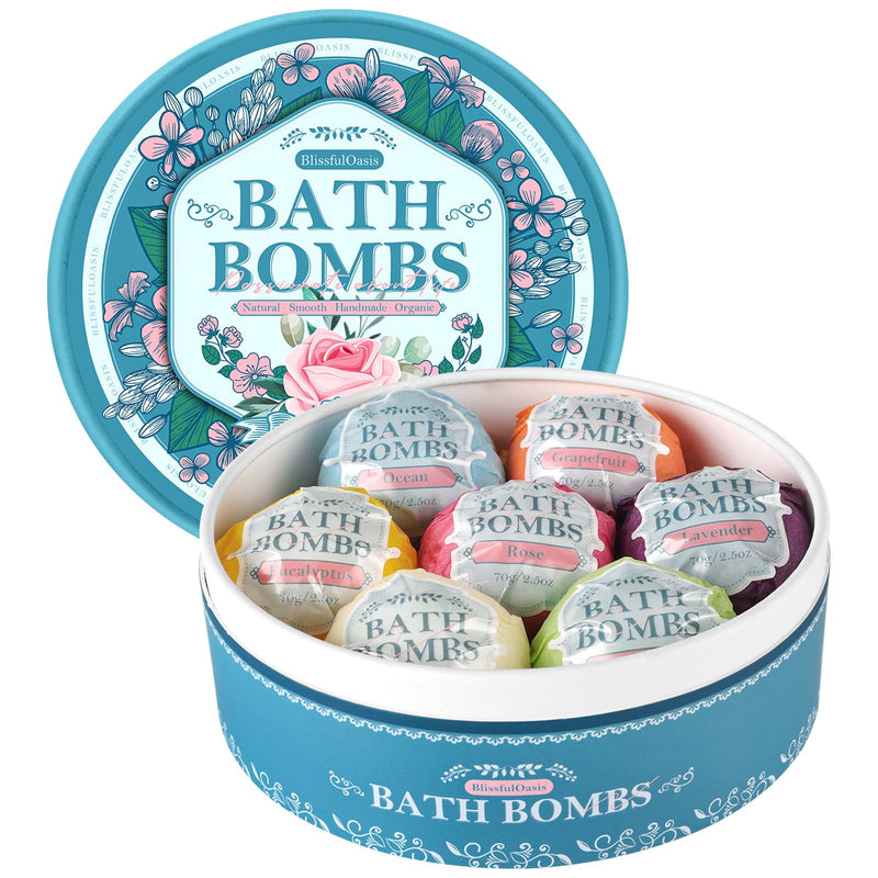 Mother'S Day Bath Bombs Set, 7 Packs Bubble Fizzies Relaxation with Shea Butter, Dry Skin Moisturize, Birthday, Idea for Women, Wife, Girlfriend