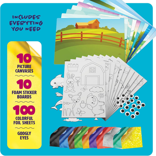 Dan&Darci Foil Art Kit for Kids - Arts and Crafts for Kid Ages 4-8, 4-6, 5-7, 5-8, 6-8 - 5 Year Old Girl Gifts - Fun Kit