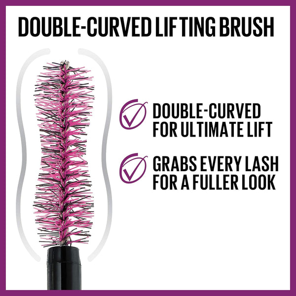 Maybelline the Falsies Lash Lift Washable Mascara Volumizing, Lengthening, Lifting, Curling, Multiplying, Eye Makeup, Blackest Black, 1 Count