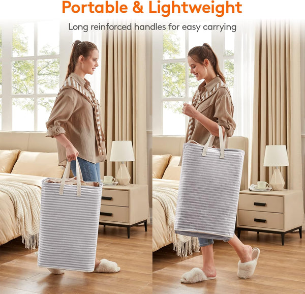 Lifewit 2 Pack Laundry Hamper Large Collapsible Laundry Baskets, Freestanding Waterproof Clothes Hamper with Easy Carry Handles in Laundry Room