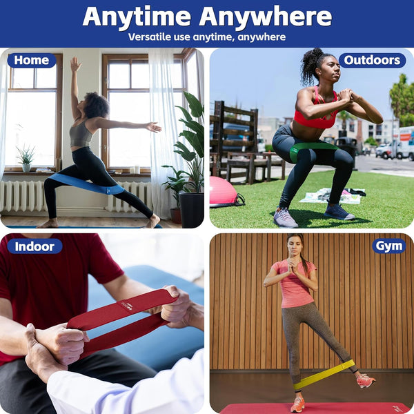 Resistance Bands for Working Out - 5 Exercise Bands Set with Workout Guide - Fabric Elastic Bands for Physical Therapy - Fitness Bands Ideal for